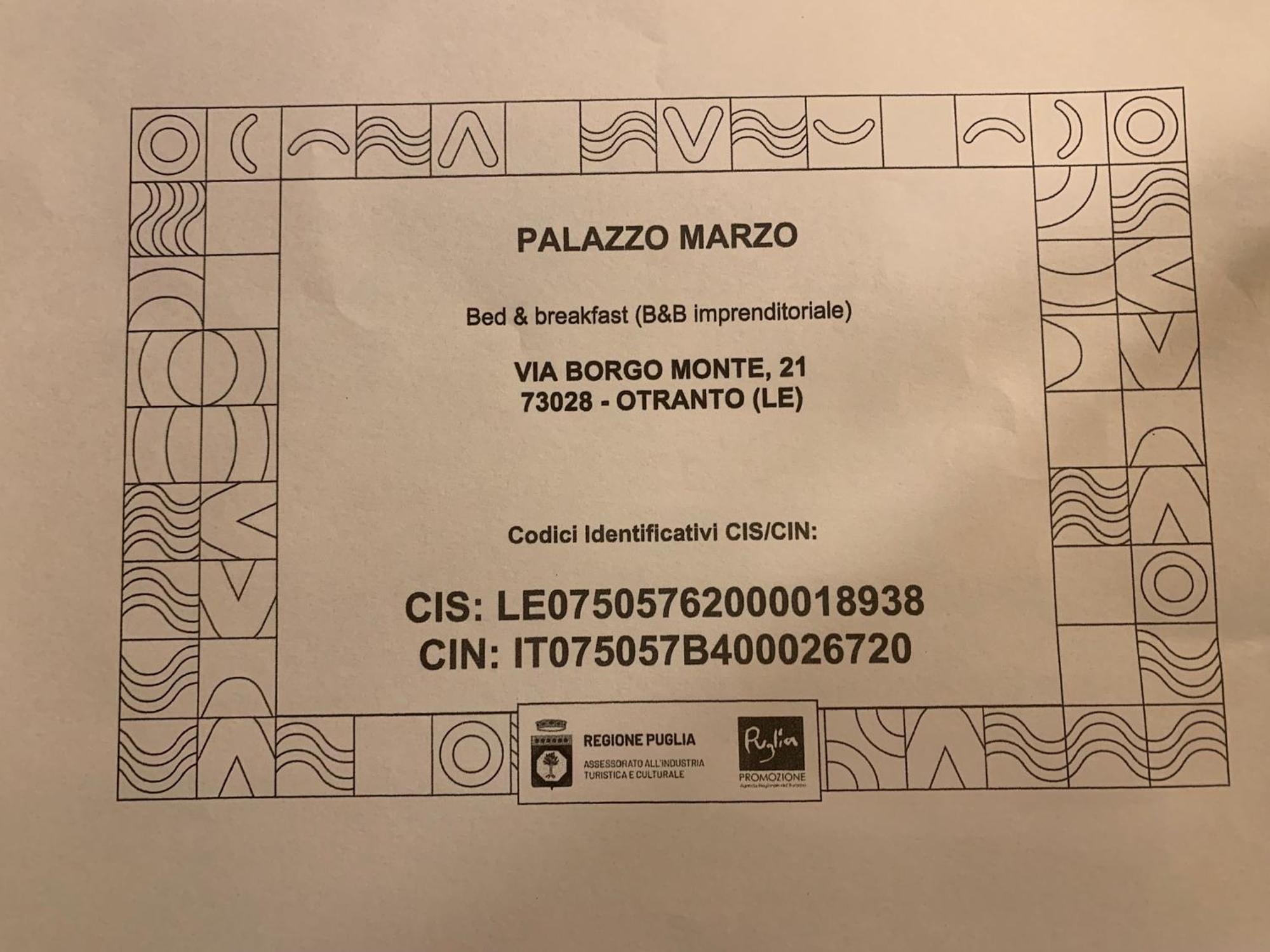 B&B Palazzo Marzo Otranto Exterior foto